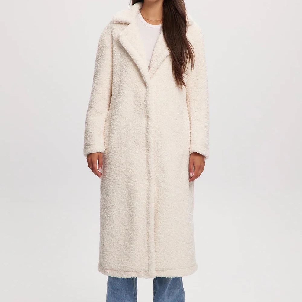Noize Franny Long Length Vegan Sherpa Coat
